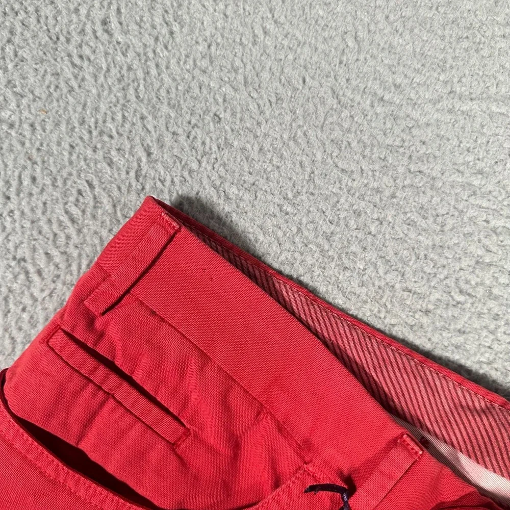 Isaia Napoli‎ Pants Mens 54R 35x31 Red Cotton Casual Flat Front Chino Trousers